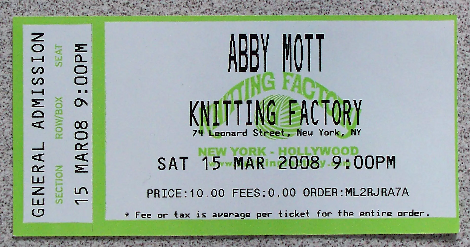 Abby Mott Ticket