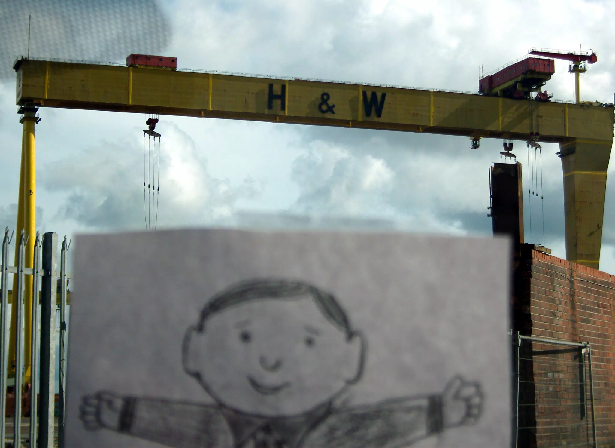 Flat Stanley at the Belfast Cranes