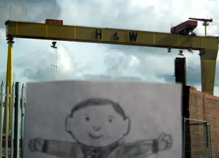 Flat Stanley at the Belfast Cranes