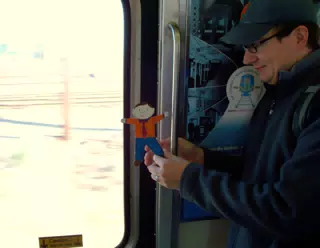 Flat Stanley Rides the Port Authority Subway