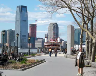 Flat Stanley Looking at Jersey City