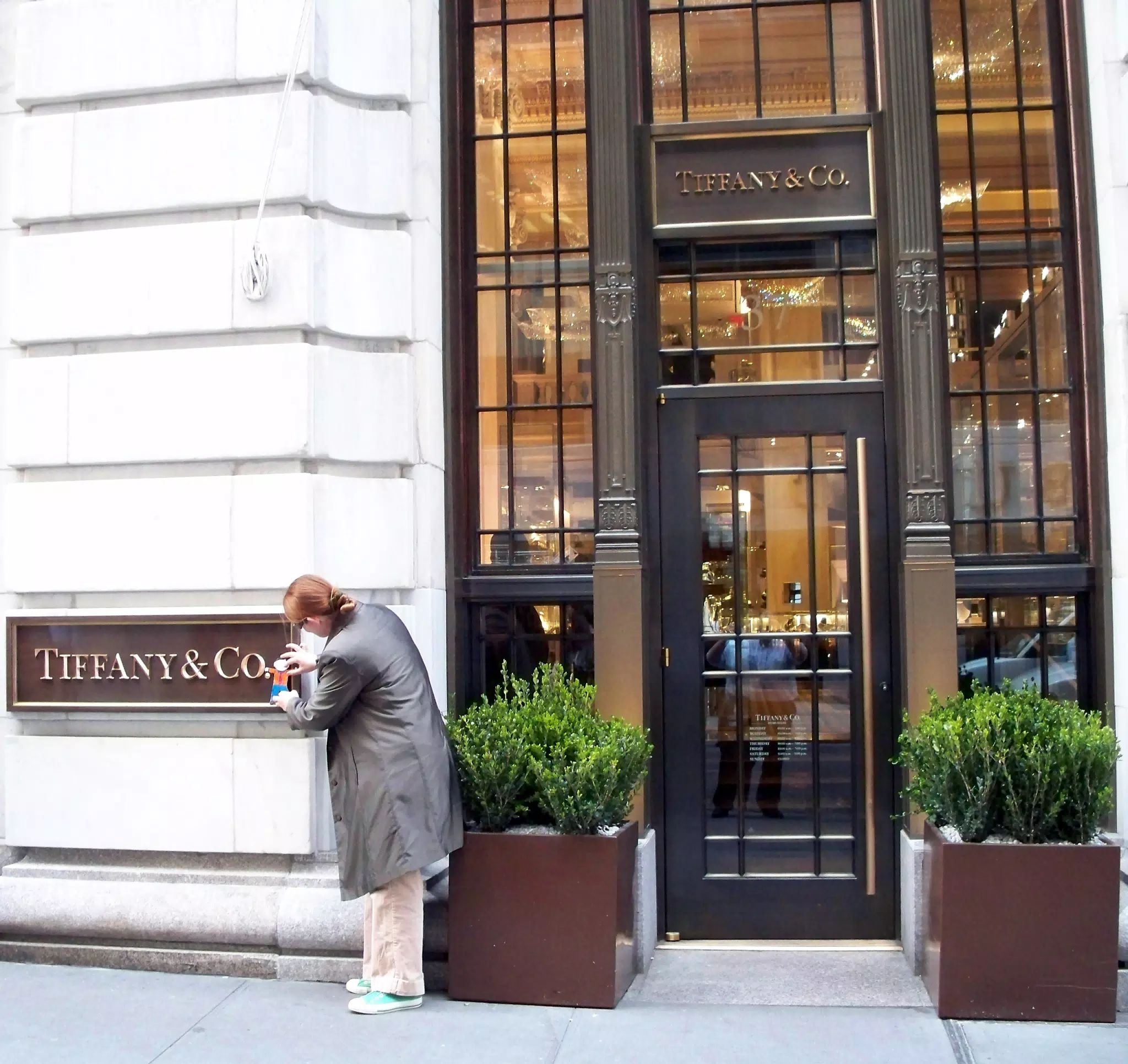 Flat Stanley at Tiffany and Co on Wall Street