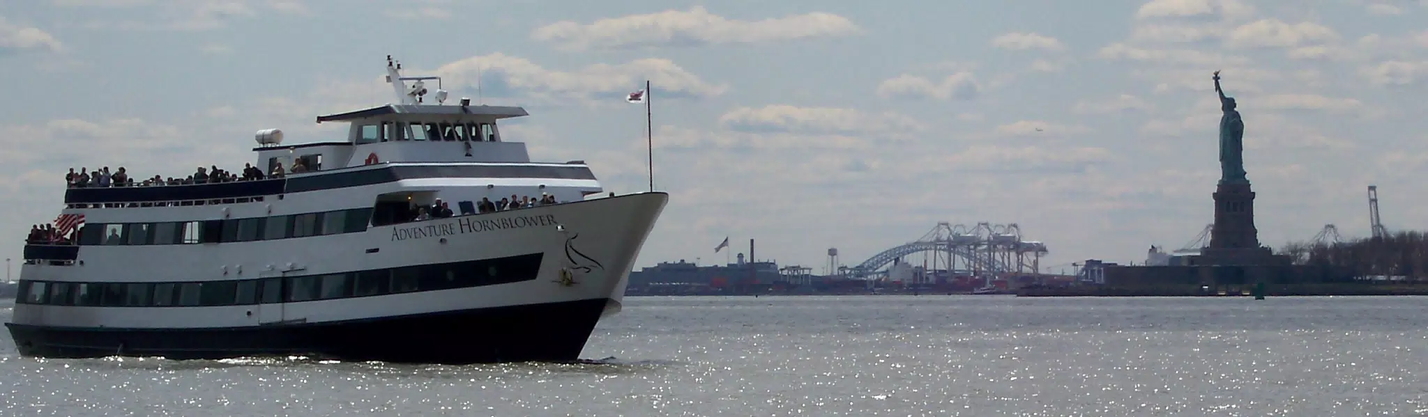 Ship Passing by Statue of Liberty