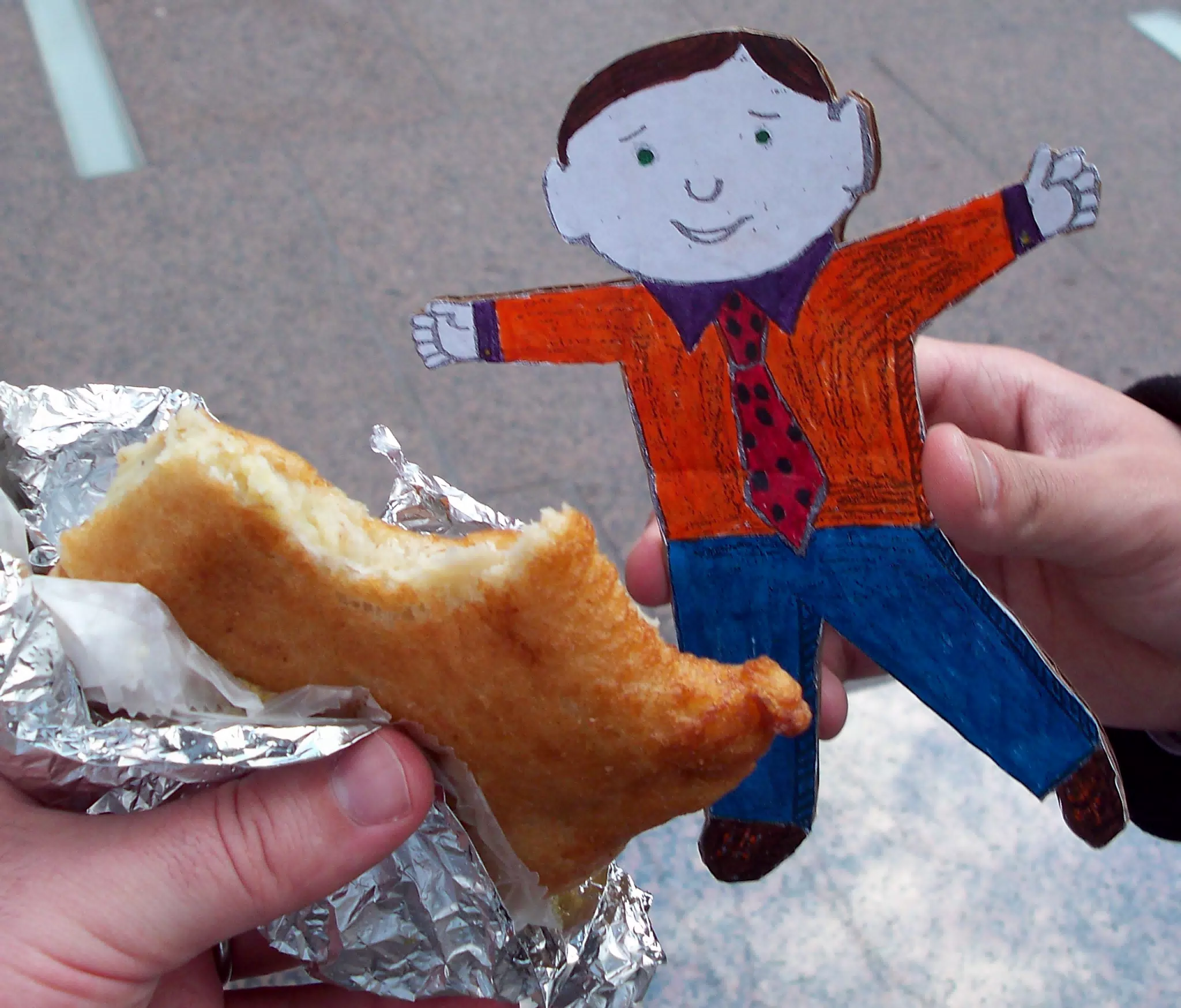 Flat Stanley Tries His First Knish