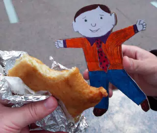 Flat Stanley Tries His First Knish