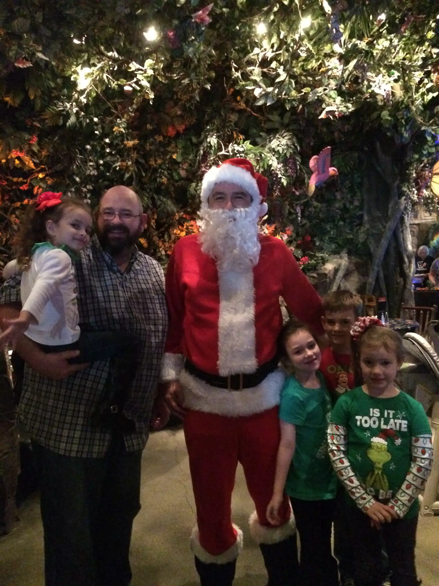 Seeing Santa at the Rainforest Cafe