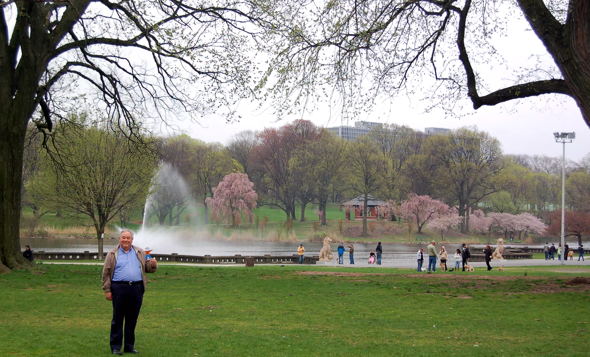 Tom Miller and Flat Stanley at Branch Brook Park