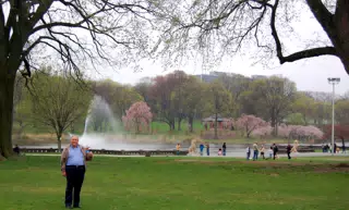 Tom Miller and Flat Stanley at Branch Brook Park