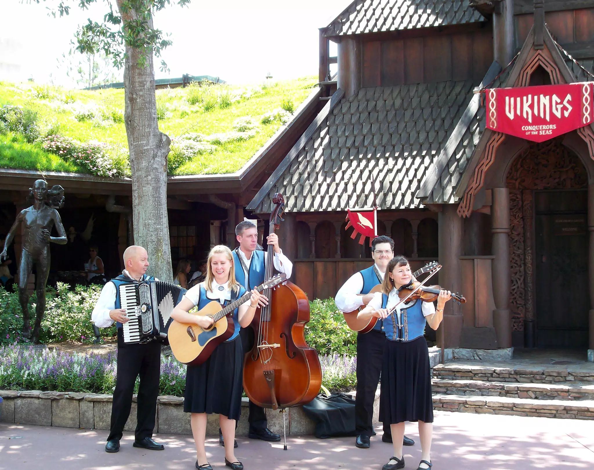 Folk Band in Front of Stave Church Museum