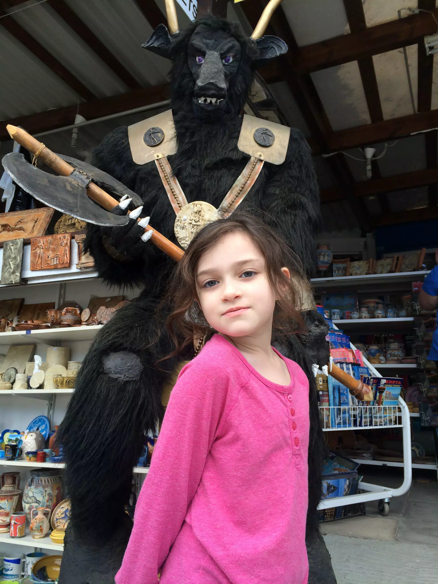 Liesl with the Stuffed Minotaur