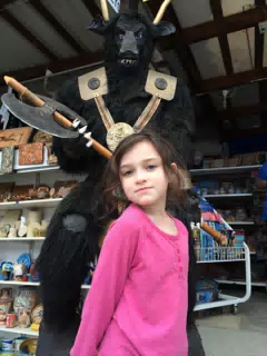 Liesl with the Stuffed Minotaur