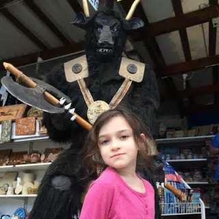 Liesl with the Minotaur at Knossos