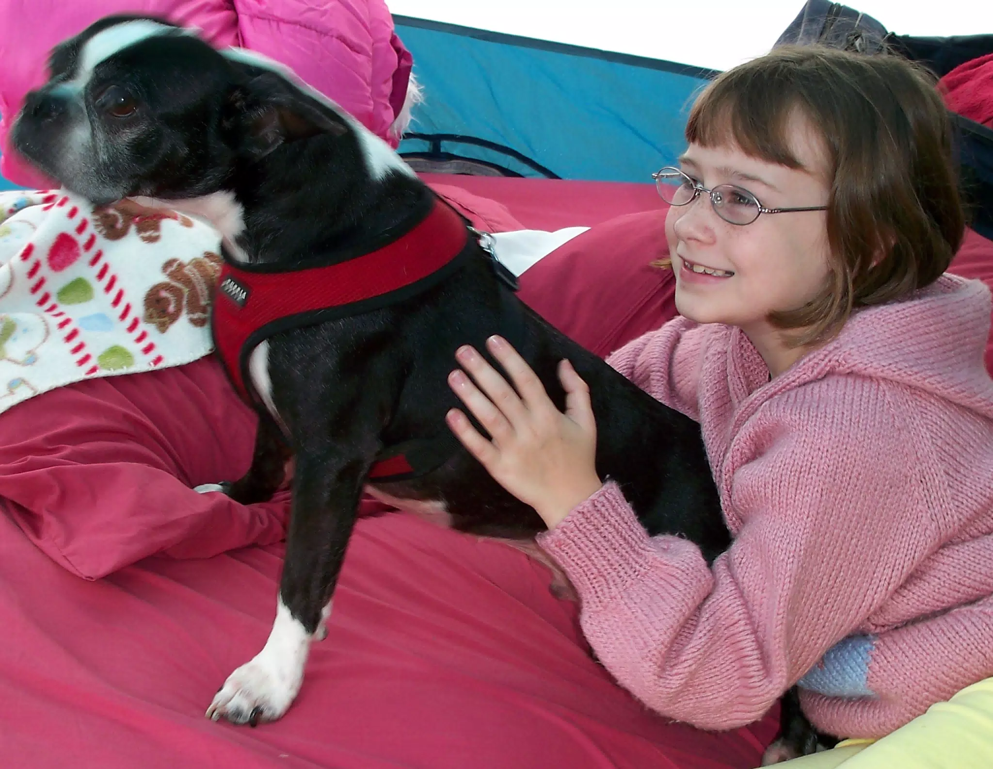 Madeline and Oreo in the Tent
