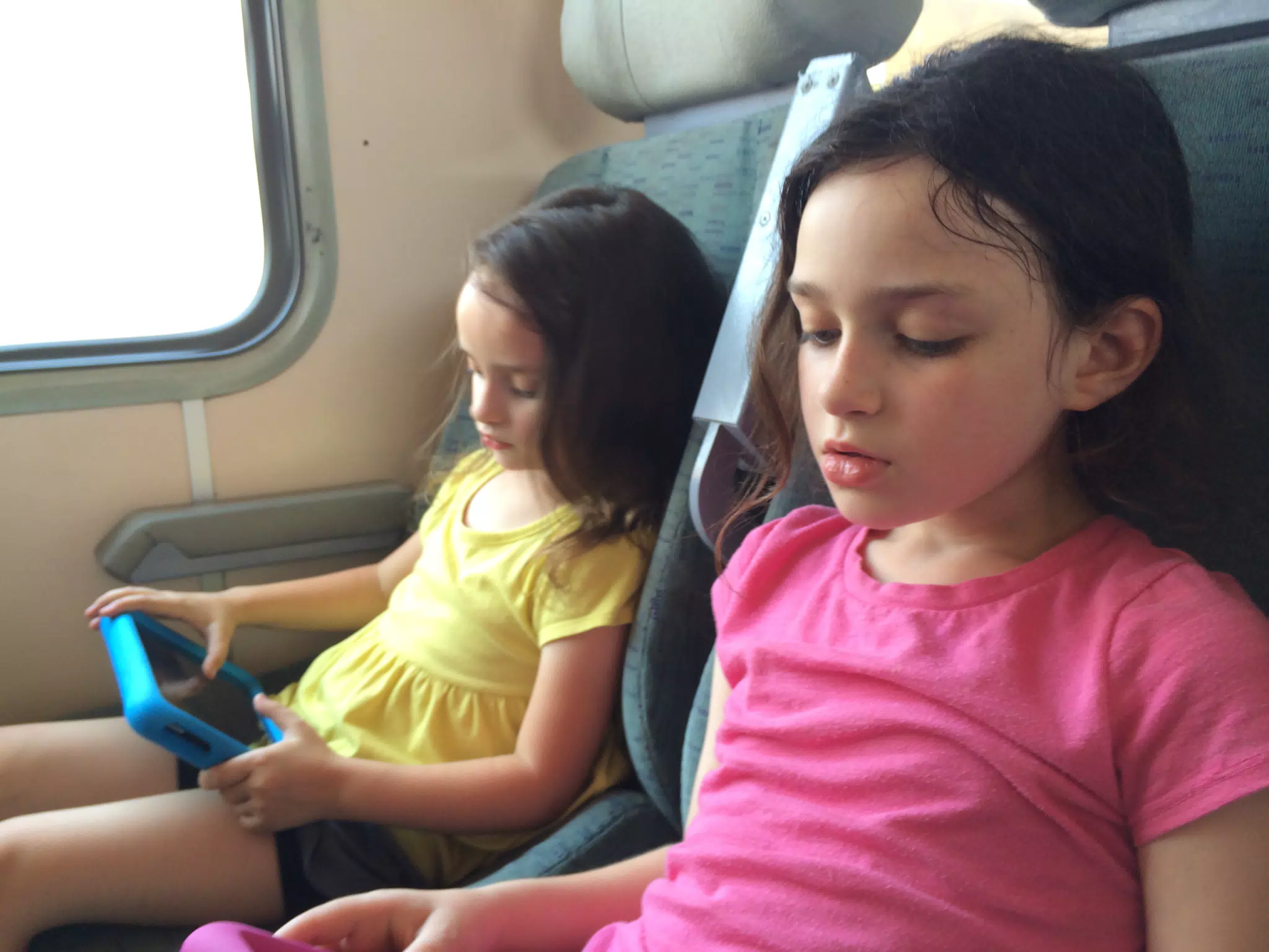 On the Train with Luciana and Liesl and their Kindle Fire Tablets