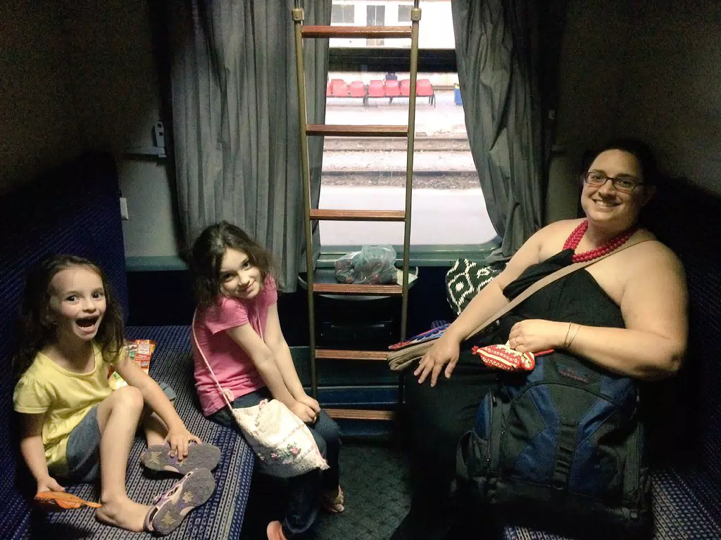 Luciana, Liesl and Dominica on the Train