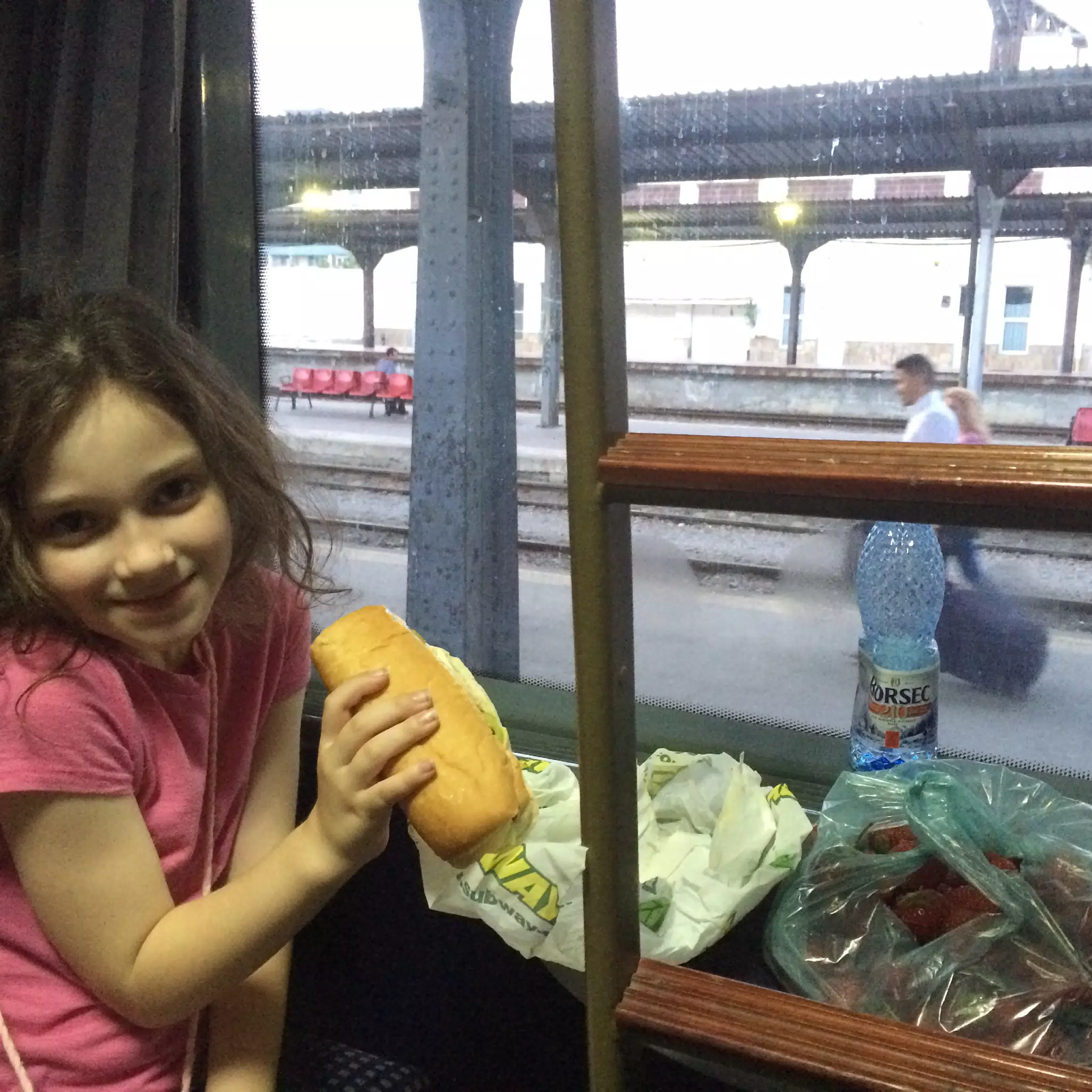 Liesl with Subway on the Train