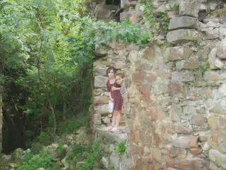 Liesl and Luciana at the Old Fortress in Tarnovo, Bulgaria