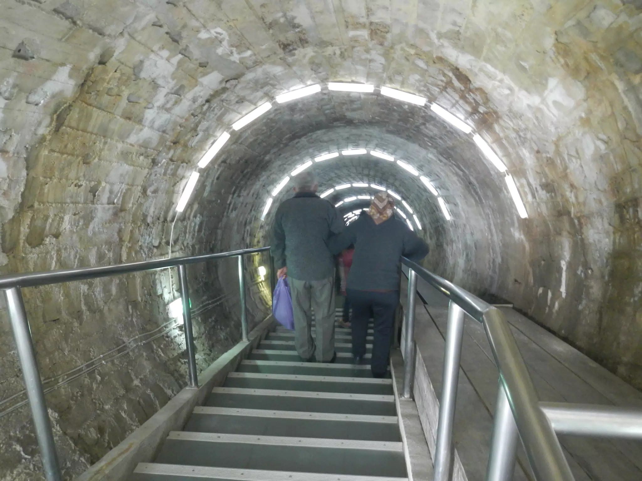 Stairs Going Down at Salina Turda Salt Mine, Turda, Romania