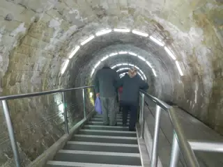 Stairs Going Down at Salina Turda Salt Mine, Turda, Romania