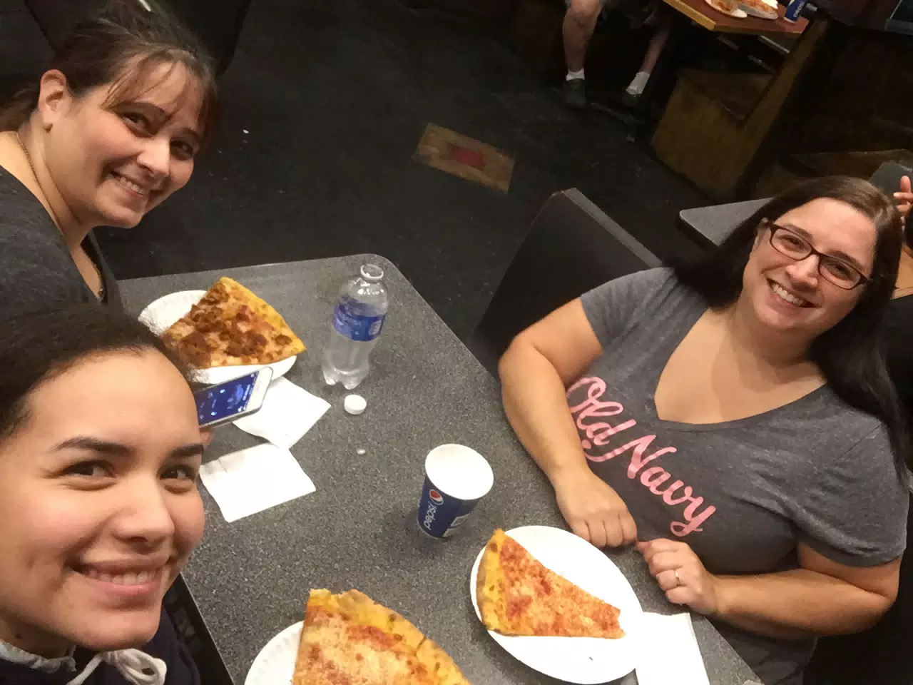 Maggie, Danielle & Dominica with Pizza At Charcoal Corral Perry NY