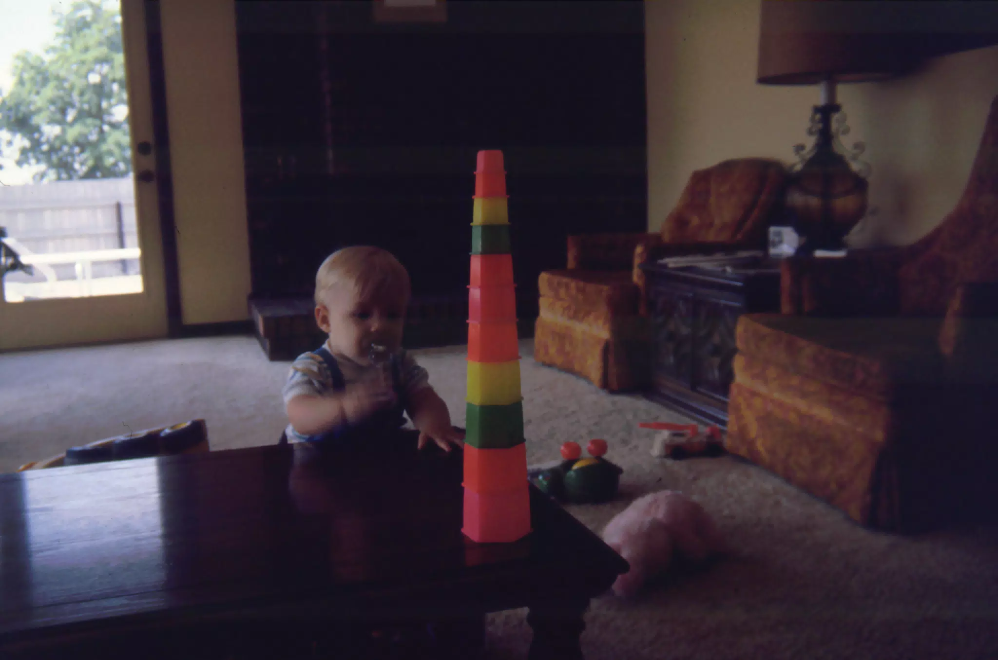 Brett playing with blocks