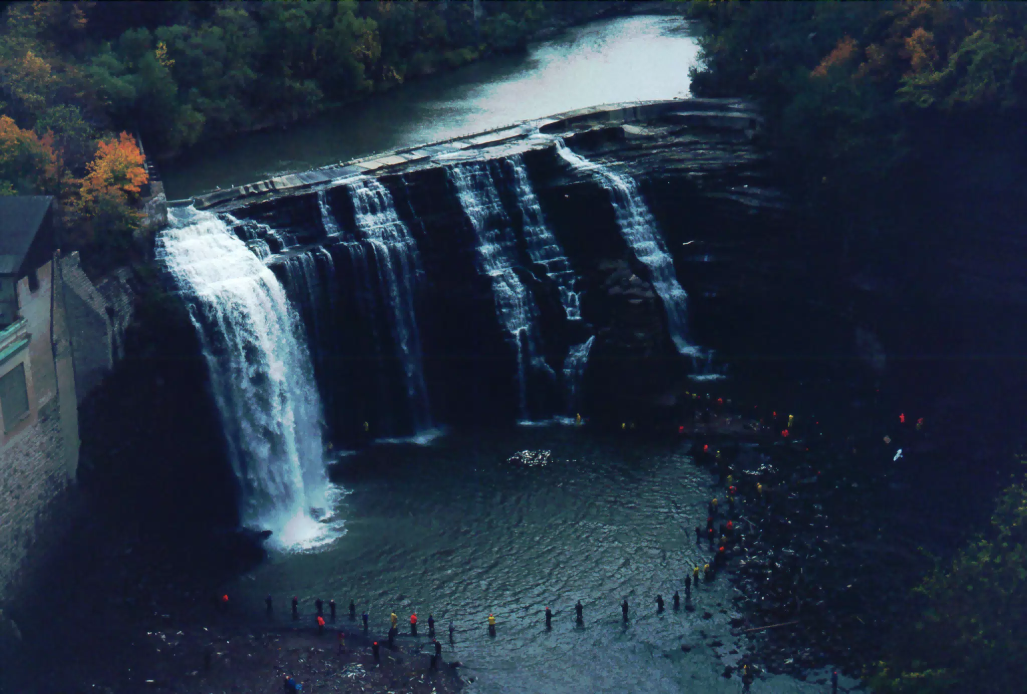 Fishing at High Falls in Rochester, New York