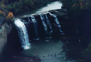 Fishing at High Falls in Rochester, New York