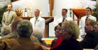 Howlett Wedding - Groom's Med Waiting for the Bride
