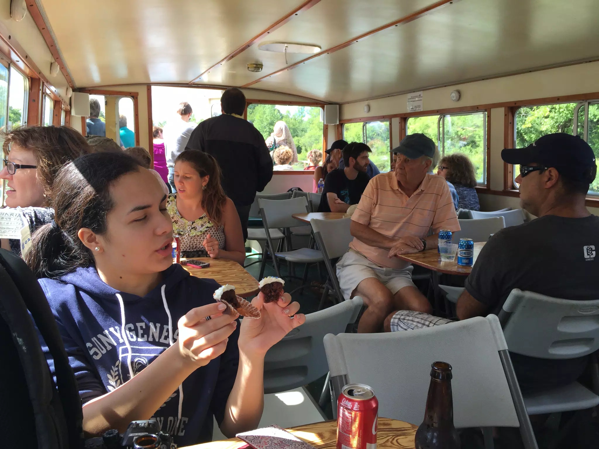Maggie Eating Cupcake on Boat