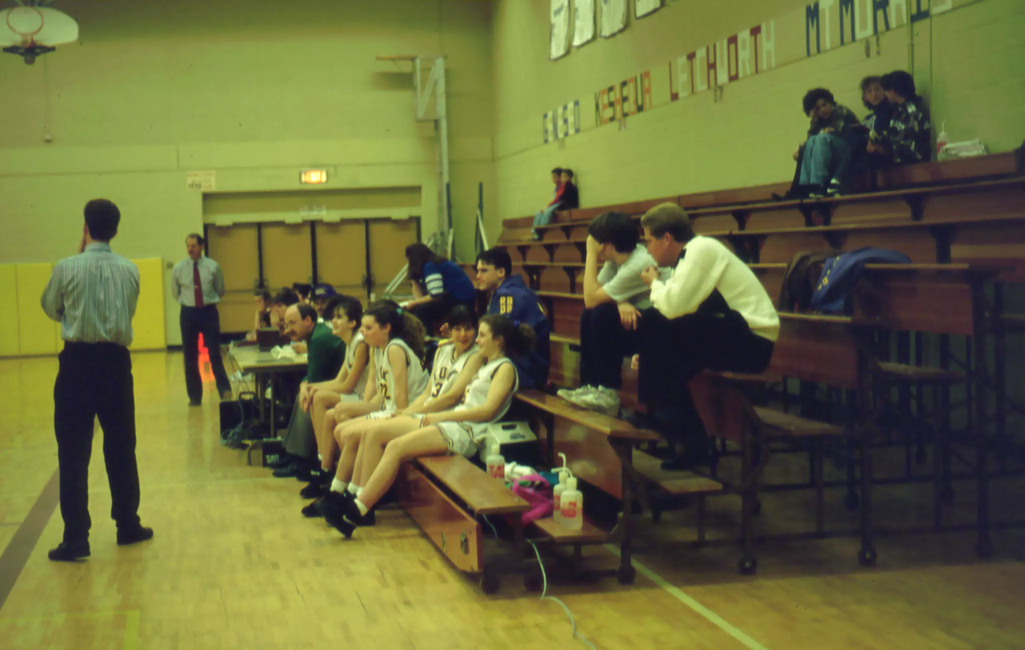 York High School Girls Basketball - Mary Johnston on Bench