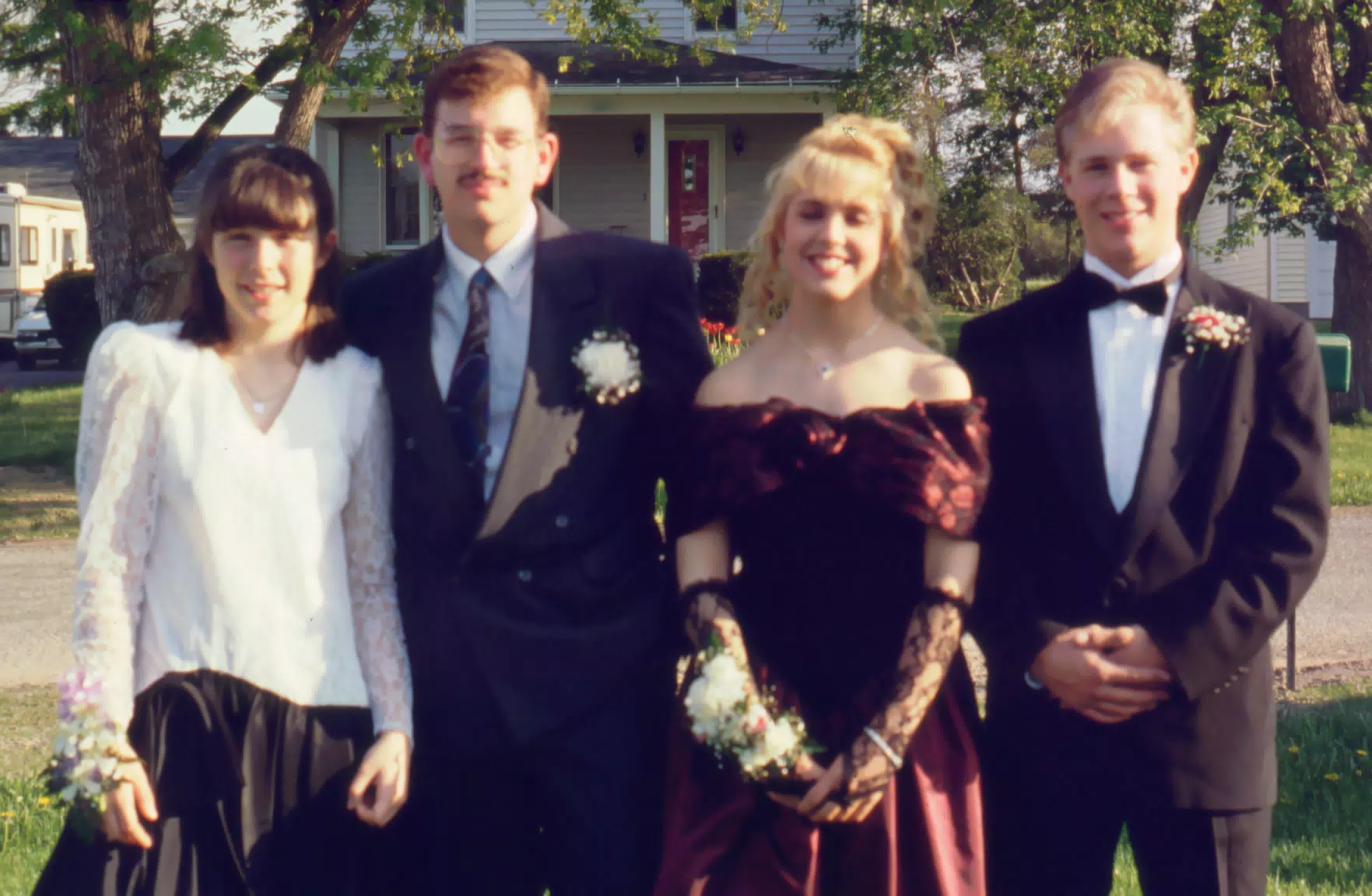 Mary Johnston, Scott Alan Miller, Tammy Hopkins and Eric Millen before the York Junior Prom 1994