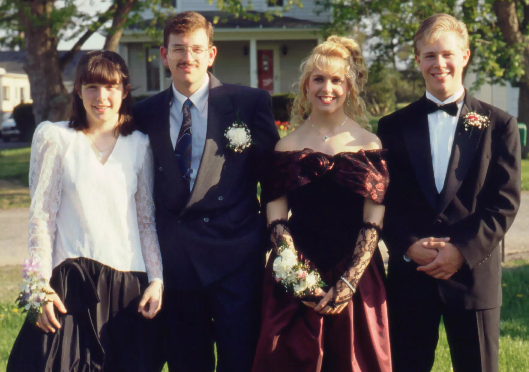 Mary Johnston, Scott Alan Miller, Tammy Hopkins and Eric Millen before the York Junior Prom 1994