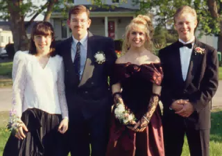 Mary Johnston, Scott Alan Miller, Tammy Hopkins and Eric Millen before the York Junior Prom 1994
