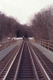 Train Trestle Above Upper Falls in Letchworth State Park