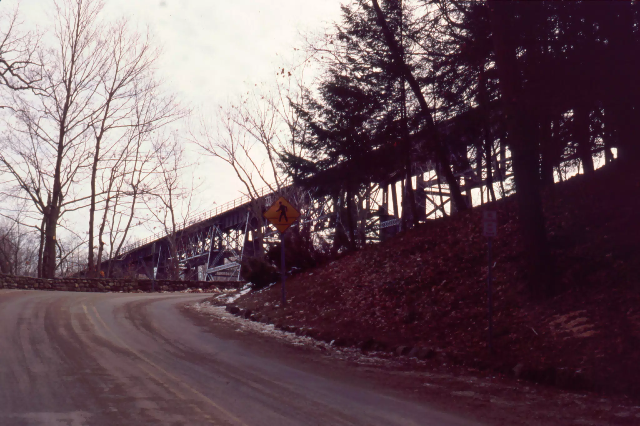Train Trestle Above Upper Falls in Letchworth State Park from Park Road
