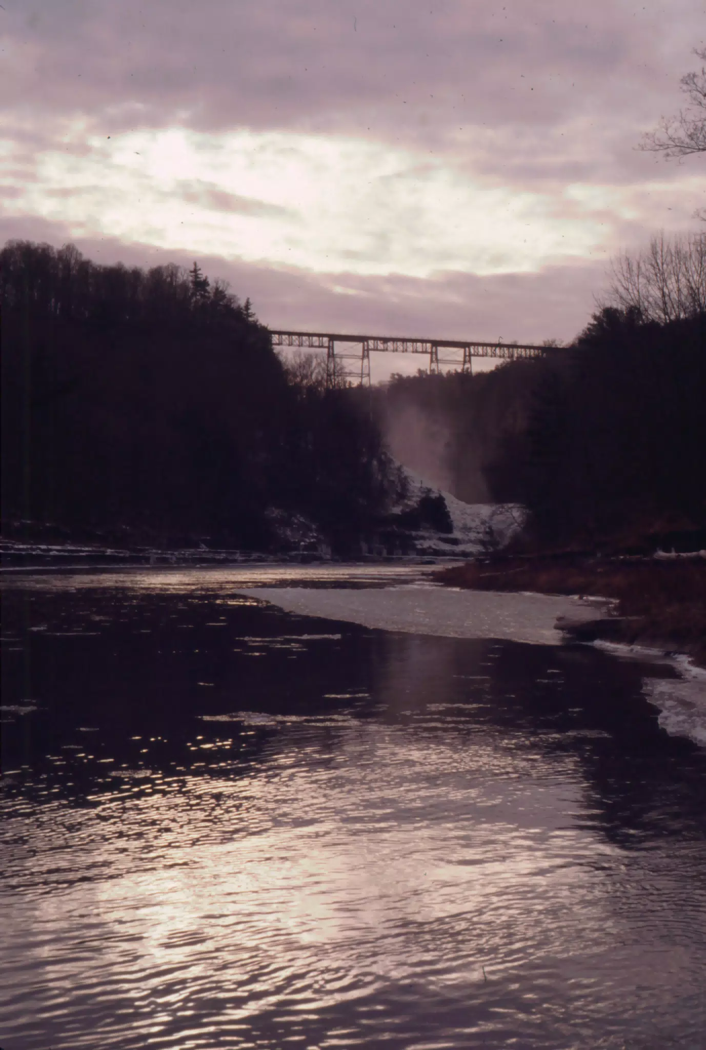 Upper Falls of Letchworth State Park in Winter