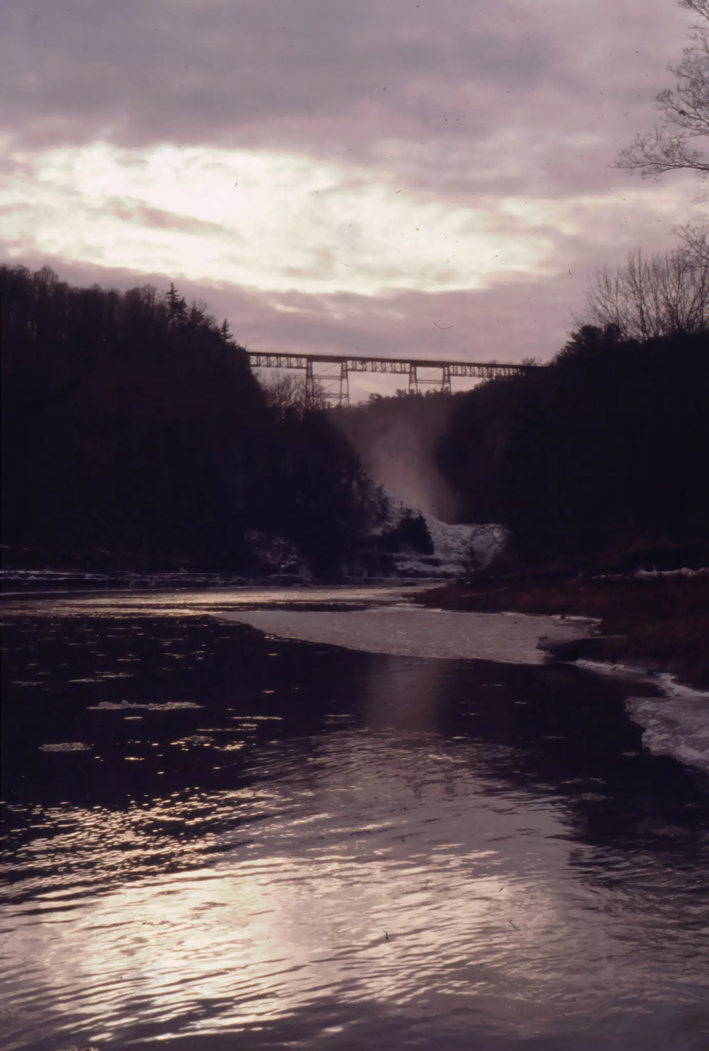 Upper Falls of Letchworth State Park in Winter