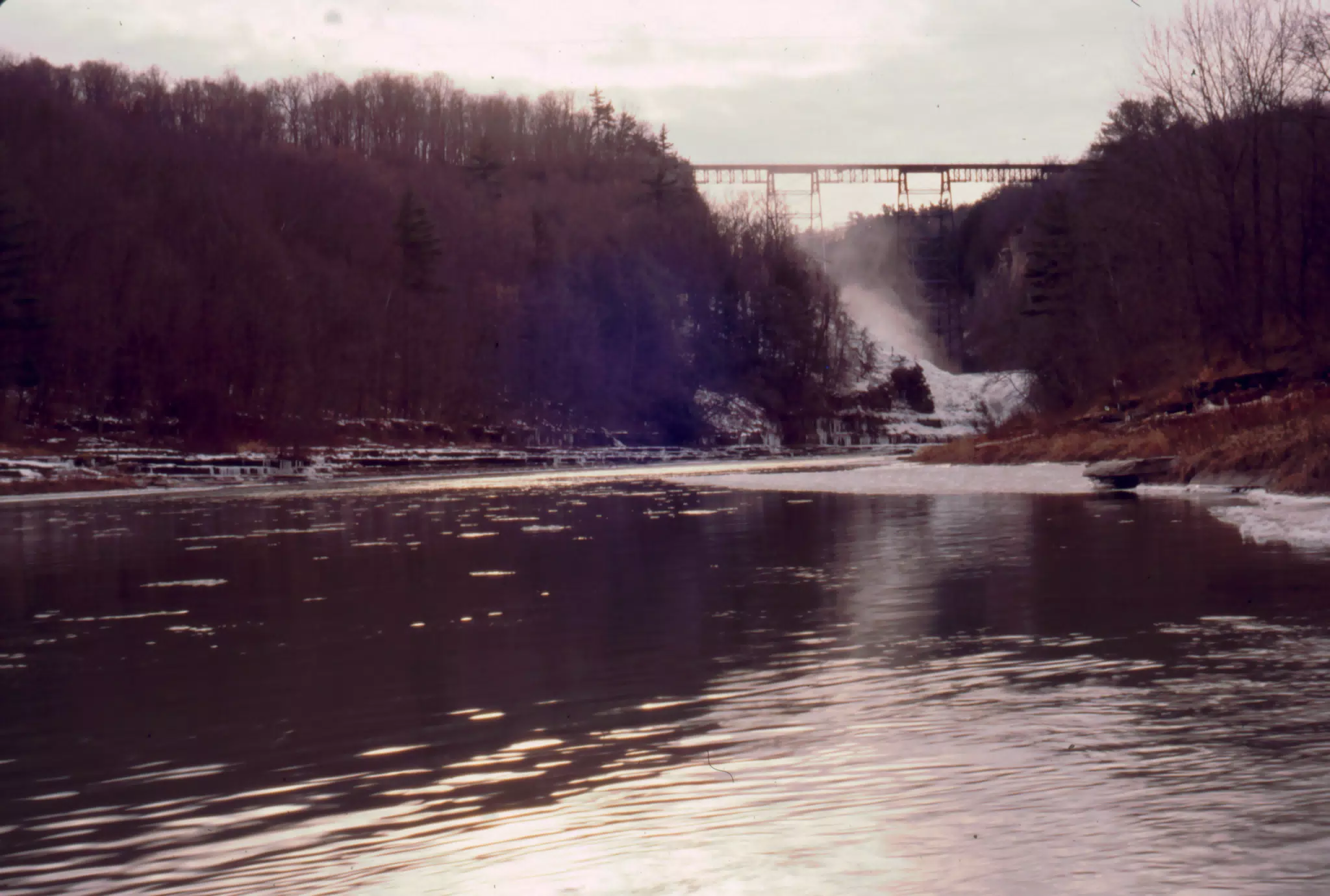 Upper Falls of Letchworth State Park in Winter
