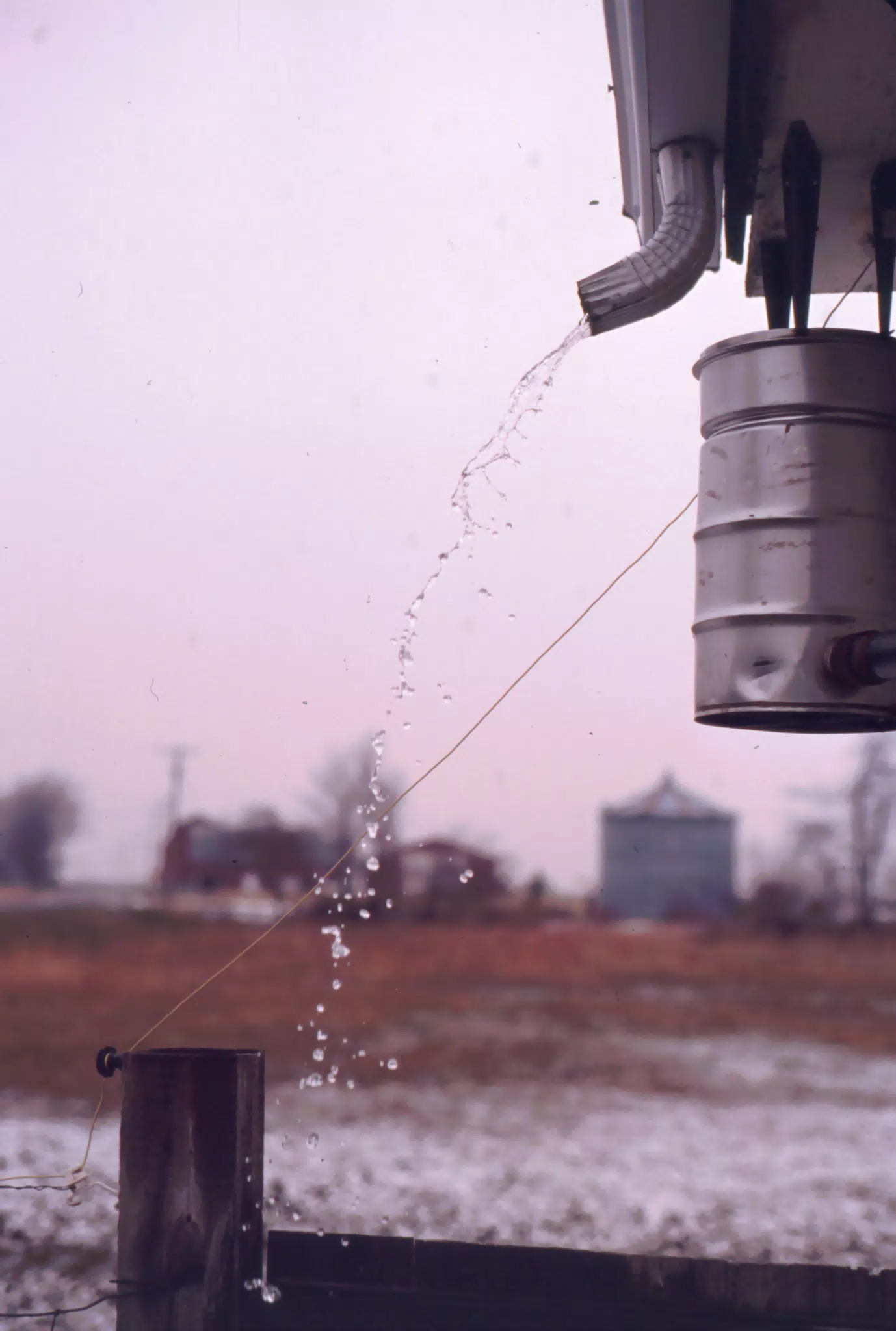 Water Falling from Barn Roof
