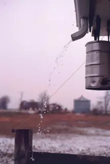 Water Falling from Barn Roof