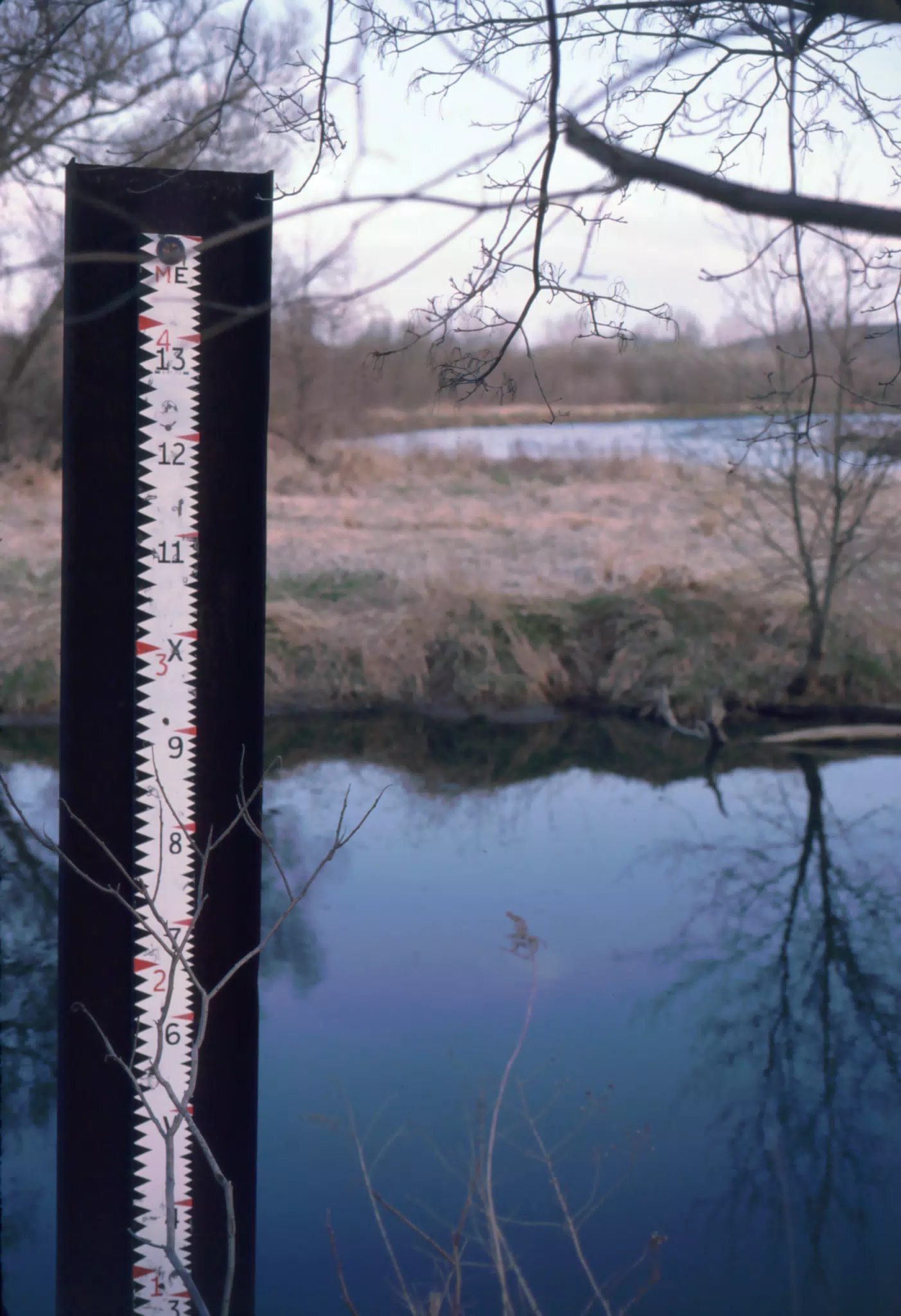 Flood Marker in New York's Southern Tier