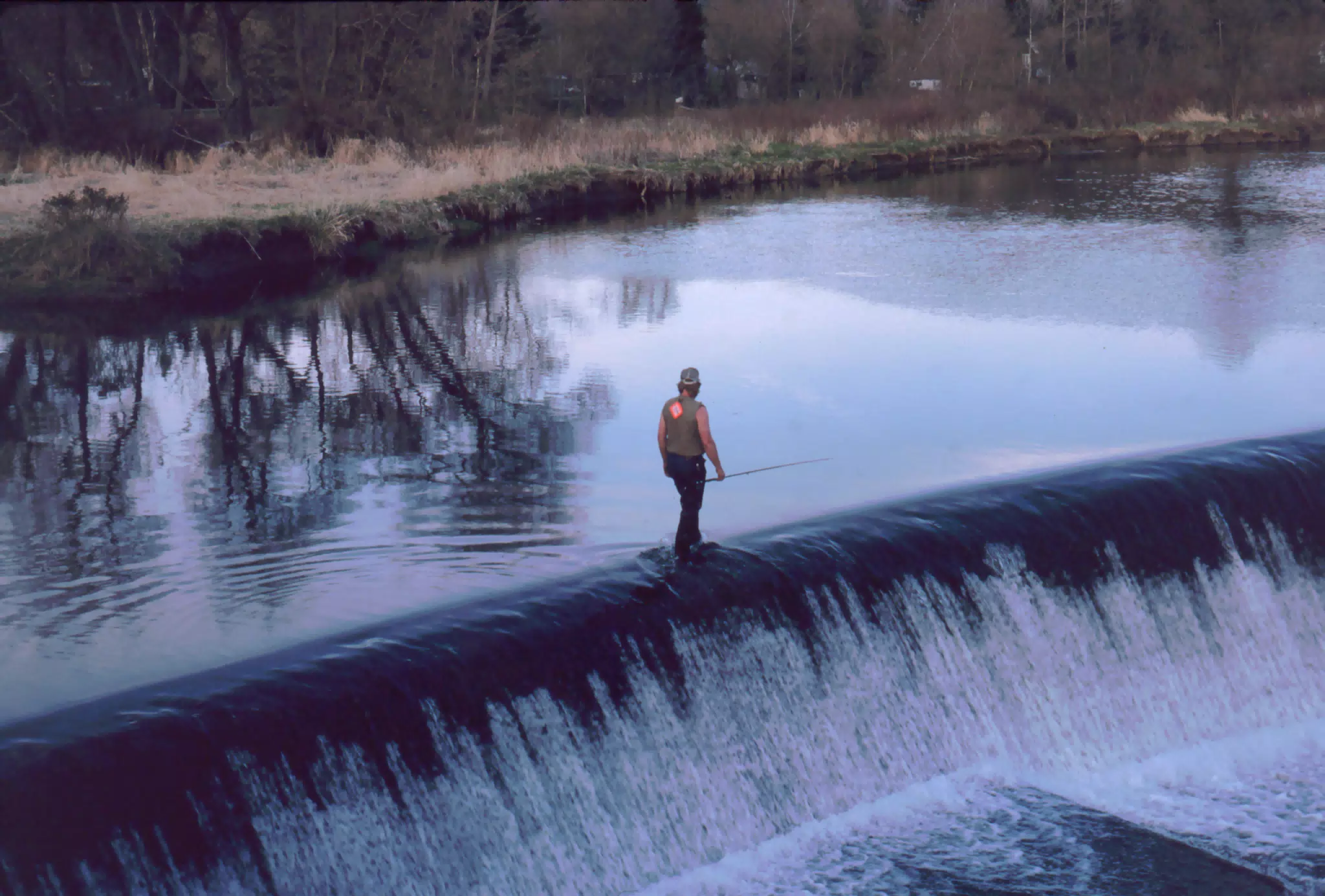Fisherman on Spillway in Belmont, New York