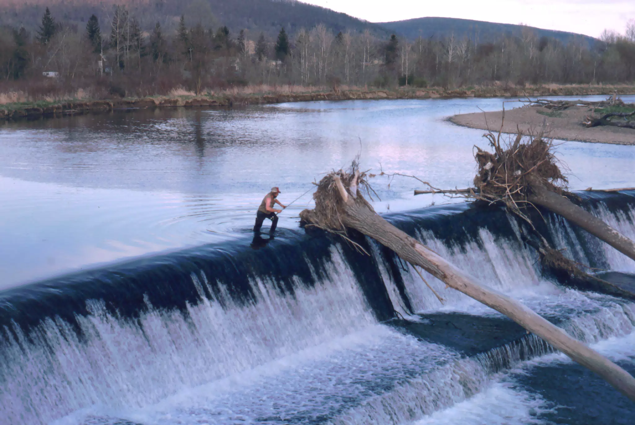 Fisherman on Spillway in Belmont, New York