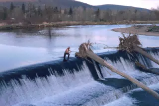 Fisherman on Spillway in Belmont, New York