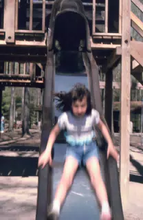Sara Richardson on Slide at Genesee County Park