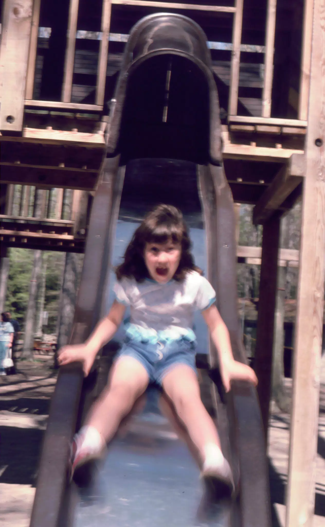 Sara Richardson on Slide at Genesee County Park