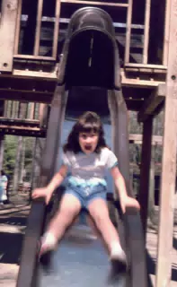 Sara Richardson on Slide at Genesee County Park