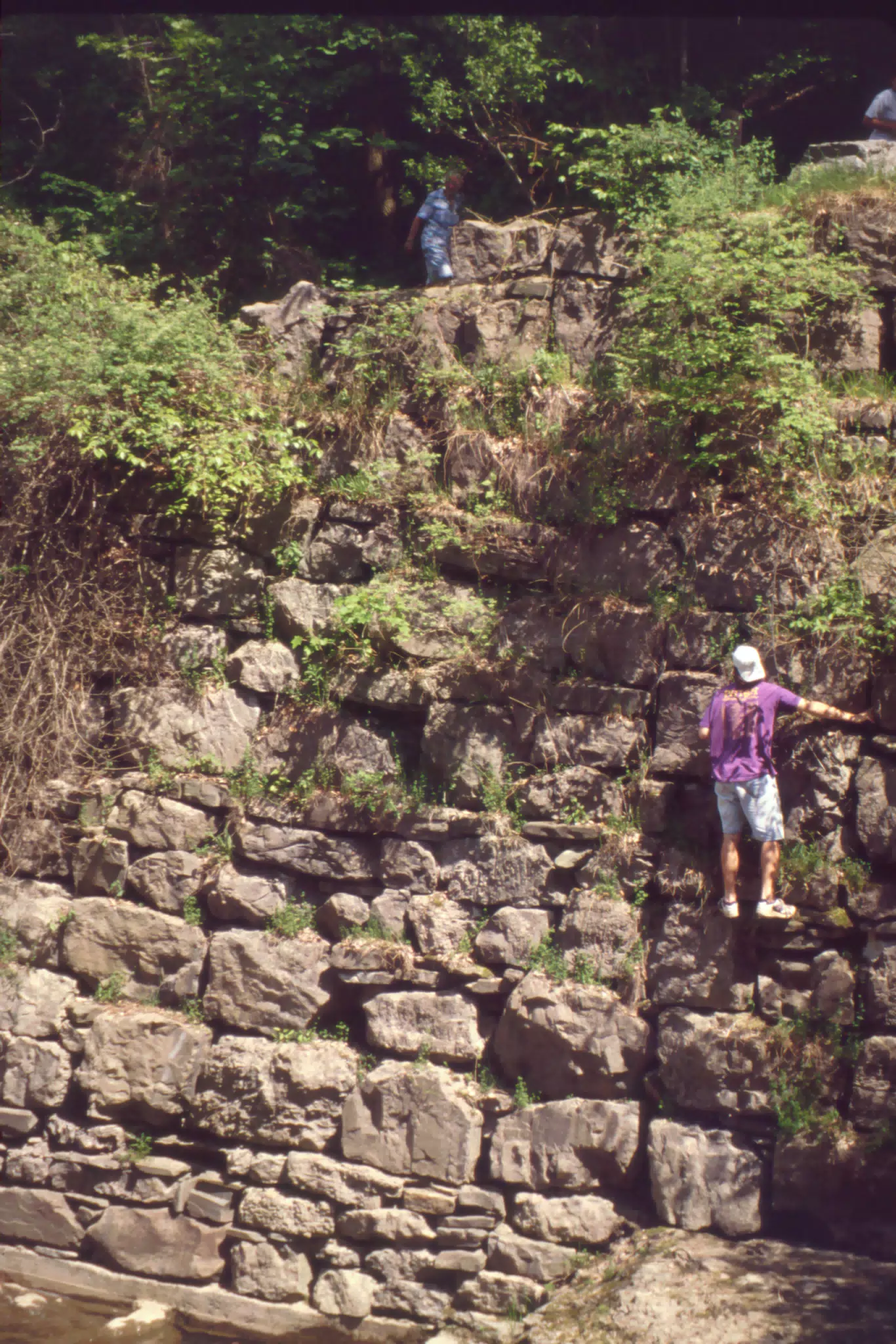 Rich Rookie Climbing Stone Wall in Taughannock State Park