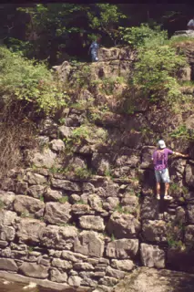 Rich Rookie Climbing Stone Wall in Taughannock State Park