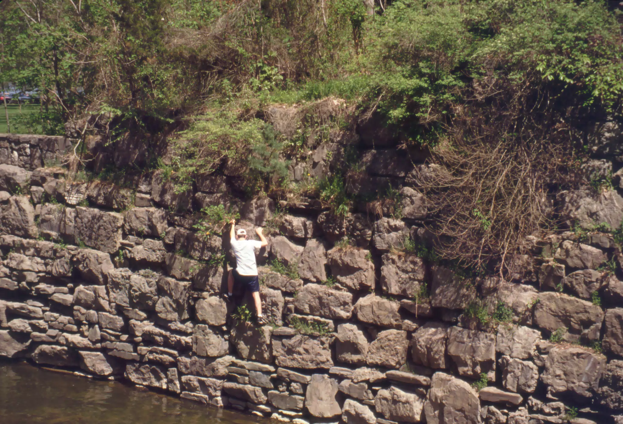 Nate Parker Climbing Rock Wall in Taughannock State Park